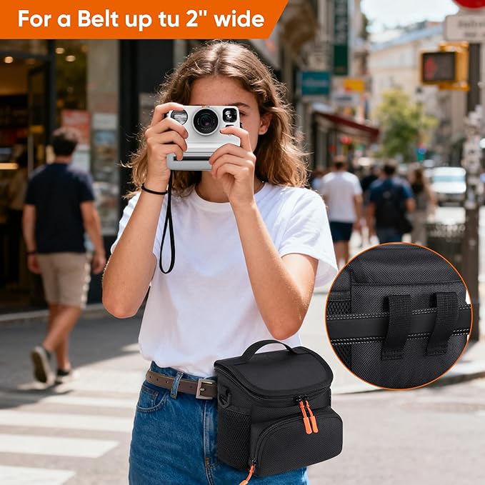 KANG YU Camera Sling Bag Compatible with Polaroid Now+ Generation 3rd/2nd/1st I-Type, Crossbody Camera Bag Compatible with Polaroid Now Instant Camera, Camera Carrying Case with Adjustable Strap