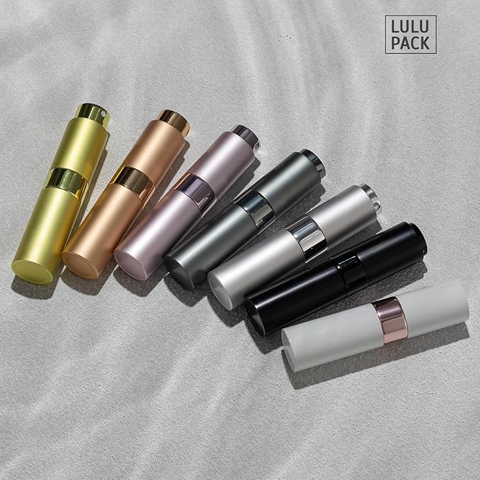 Lulupack Travel Perfume Bottle Refillable - 5ml Cologne Spray Atomizer Mini - Small Travel Size Empty Sprayer for Refill Sample Container - Portable Fragrance Decant Dispenser for Women Men 6PCS Grey
