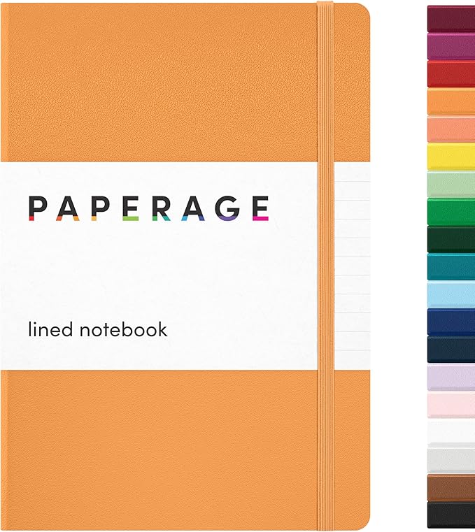 PAPERAGE Lined Journal Notebook, Hardcover Journal for Women & Men, 160 Pages, (5.6 in x 8 in), College Ruled Journaling Notebook for Work, School Supplies & Note Taking, (Marigold)
