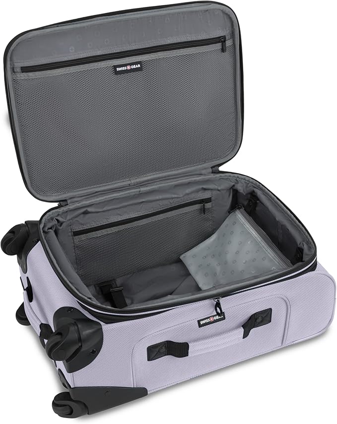 SWISSGEAR Sion Softside Expandable Spinner Luggage Durable Lightweight Travel Suitcase, Evening Haze, Carry-On