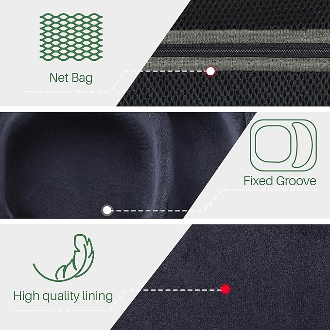 Lebakort Storage Case Compatible with Walkers Razor Slim/PROHEAR 066 030 Electronic Shooting Earmuff Hearing Protection Muff (Army Green Case, for Earmuff+ Glasses)