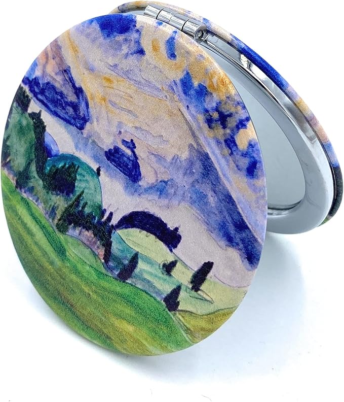 Small Mirror Girls Pretty Pocket Mirror Kawaii Makeup Mirror Green Compact Mirror for Kids Erich Heckel Art Deco