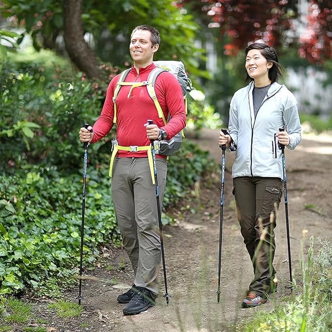 Fizan Compact 3 Trekking Poles – 5.6 oz Ultralight, Backpacking, Thru Hiking Poles, Adjustable, Collapsible, Customized Fit, EVA Grips, Aluminum Walking Sticks (Compact 3)