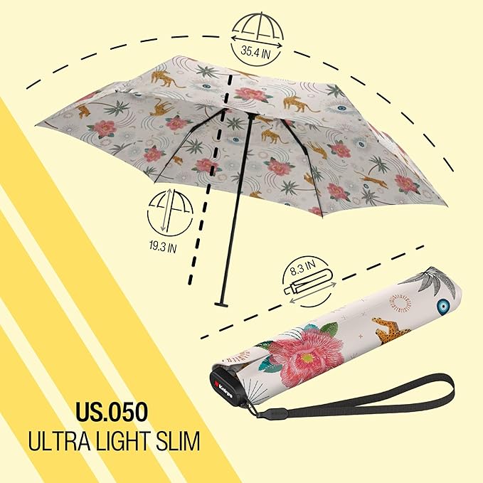 Knirps US.050 Ultra Light Pocket Size Manual Rain Umbrella with Carrying Case