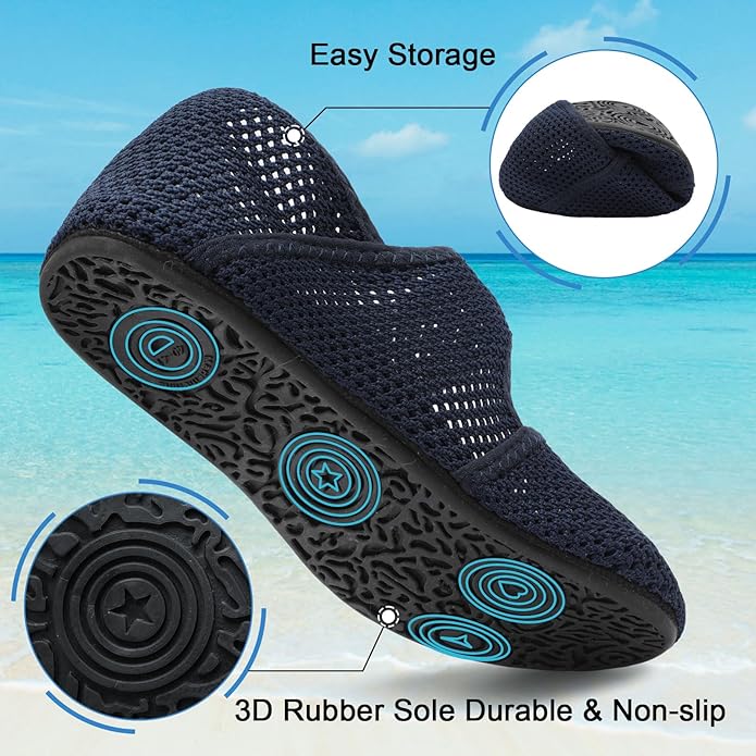 Water Shoes for Women Men Barefoot Beach Swim Aqua Socks Summer Wide Slides Sandals Quick Dry Pool River Sea Sock Shoes