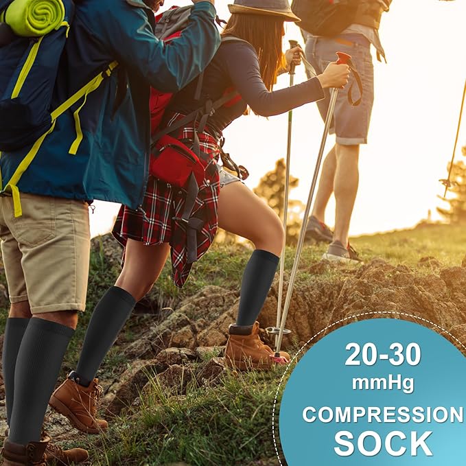 cerpite Compression Socks for Women & Men Circulation 8 Pairs Compression Socks 20-30 mmhg Best for Running,Nurse,Travel