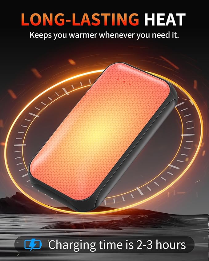 Lerat Hand Warmers Rechargeable 2 Pack, Portable Electric Hand Warmer Max 131℉, Reusable Slim Pocket Heater Handwarmers, Gifts for Men, Women, Outdoor, Golf, Camping, Hunting Essentials