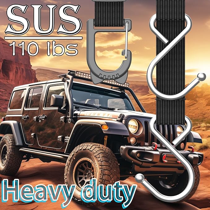 Car Seat Headrest Hooks, 2 Packs | S-Shaped Heavy-Duty Metal Hooks, Headrest Hooks, Safe and Anti Robbery