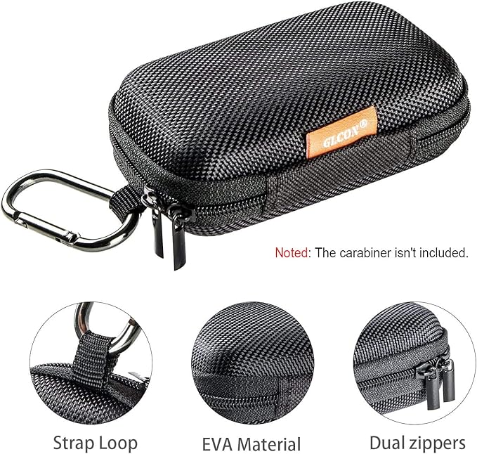 Small Hard EVA Case (4.3" x 2.5")- Portable Protection Earbud Case Zipper Pouch for Headset, Earphone, Flash Drive, Charging Cable, Key - Mesh Inner Pocket Durable Exterior Universal Carrying Bag