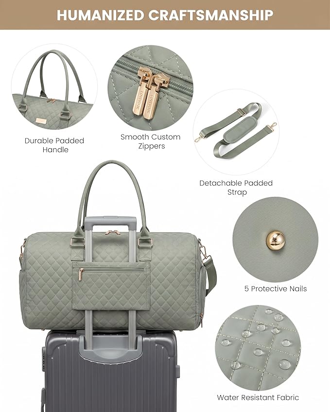 LOVEVOOK Travel Duffle Bag, Weekender Bag for Women with Toiletry Bag, Carry on Overnight Bag with Shoe Compartment, Gym Duffel Bag with Wet Pocket, Mommy Hospital Bags for Labor and Delivery