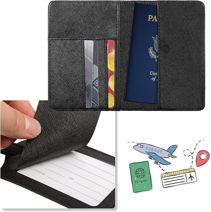 2 Pcs Passport Cover Holder for Travel Waterproof Leather Passport Wallet Case Book Travel Cruise Essentials for Women Men | 2 Pieces