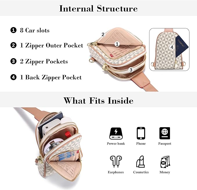 INICAT RFID Blocking Sling Bag, Anti Theft Crossbody Bag for Women Compact Travel Purses Leather