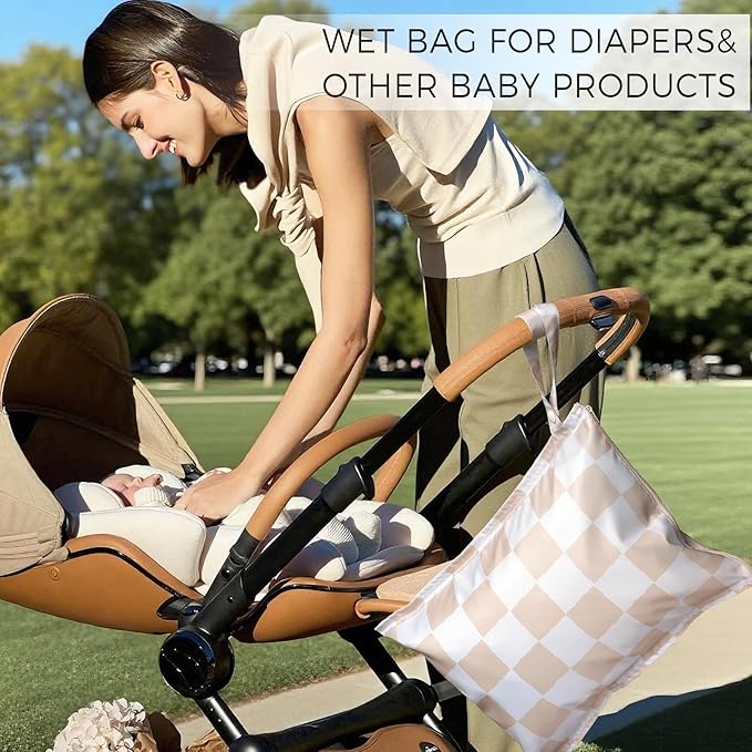 RelaxScene Wet Bag for Swimsuit - 2 Pack Waterproof Wet Dry Bag for Clothes - Baby Diaper Bag - Travel Laundry Daycare Bags - Baby Beach Essentials - Bogg Bag Accessories