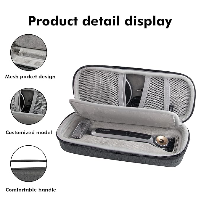 EVA Slim Hard Case Compatible with Gillette Heated Razor and Accessories, Shockproof Travel Storage Box for Charging Dock, Charger, Razor Refills, Protective Divider, Portable Carrying Handle
