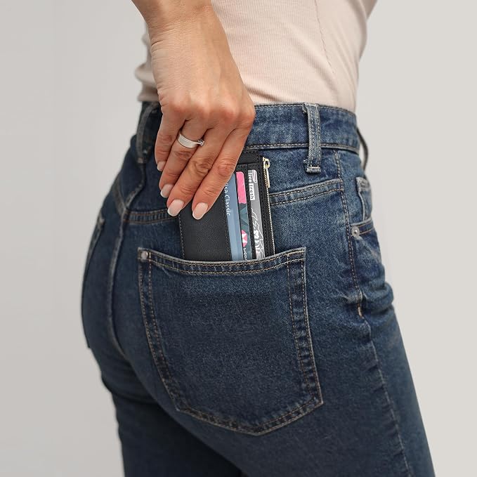 Sodsay Card Case Slim Front Pocket Wallet for Women Credit Card Holder with Keychain | Slim, Credit Card Holder, Front Pocket, with Keychain | Slim