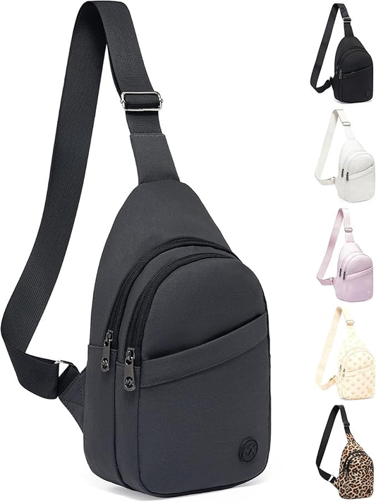 MAXTOP Crossbody Bags for Women Men Lightweight Sling Chest Bag Fanny Packs for Travel Casual Outdoors Dark Grey