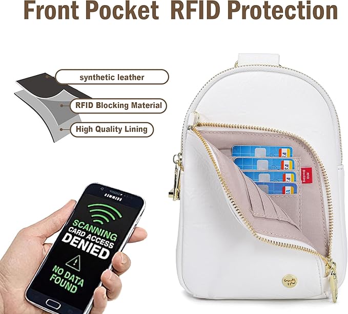 INICAT RFID Blocking Sling Bag, Anti Theft Crossbody Bag for Women Compact Travel Purses Leather