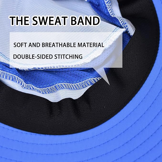 Sun Hats for Men Women Fishing Hat UPF 50+ Breathable Wide Brim Bucket Hats Summer UV Protection Safari Hat with Neck Flap