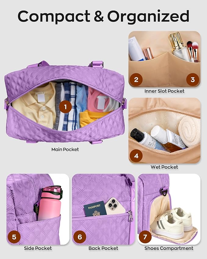 Elilier Girls Birthday Gifts, Travel Duffel Bag, Personalized Weekender Bag, Monogram Overnight Bag Gift for Grandmother, Birthday Gifts Personalized Gifts Bridesmaid Gifts, Mom Gifts