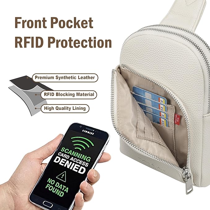 INICAT RFID Blocking Sling Bag, Anti Theft Crossbody Bag for Women Compact Travel Purses Leather