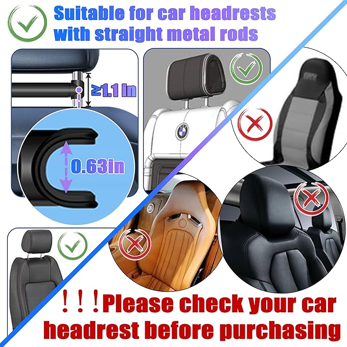 2026 Car Headrest Tablet Holder, Road Trip Essentials for Kids, Scalable Tablet Mount for Car Backseat for iPad Phone, for Most Tablets/Phones, Fits Larger Tablets [Upgrade - Black]