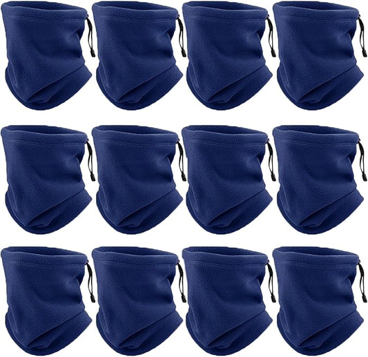 12 Pieces Fleece Neck Warmer For Men Women Winter Neck Gaiter Windproof Face Covering