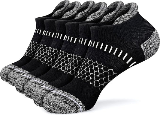 IRAMY Light Compression Socks for Women Arch Support Athletic Cushioned Anti-Blister Comfort Running Ankle Socks 3/5 Pairs