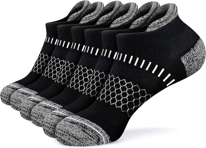 IRAMY Light Compression Socks for Women Arch Support Athletic Cushioned Anti-Blister Comfort Running Ankle Socks 3/5 Pairs