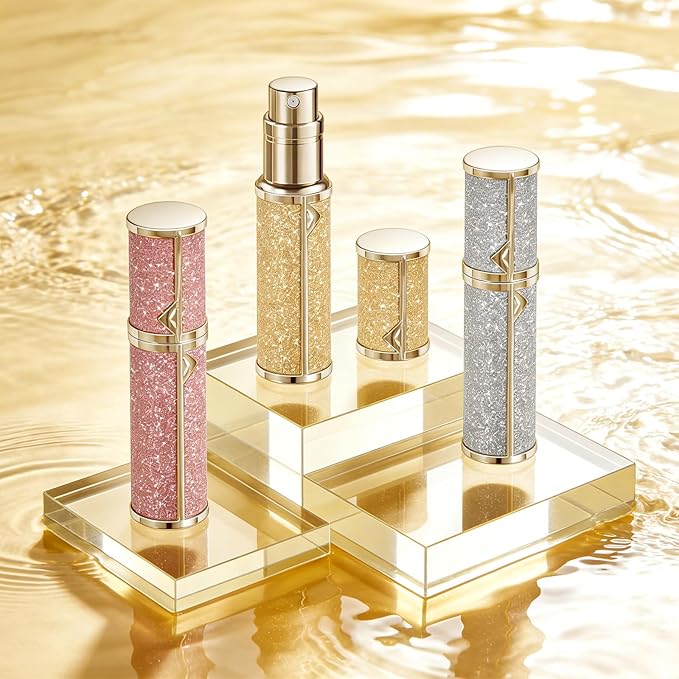 Travel Perfume Bottle Refillable 3PCS, Leak-Proof TSA Perfume Travel Bottle, Luxury Refillable Perfume Atomizer Portable Perfume Sprayer for Women & Men