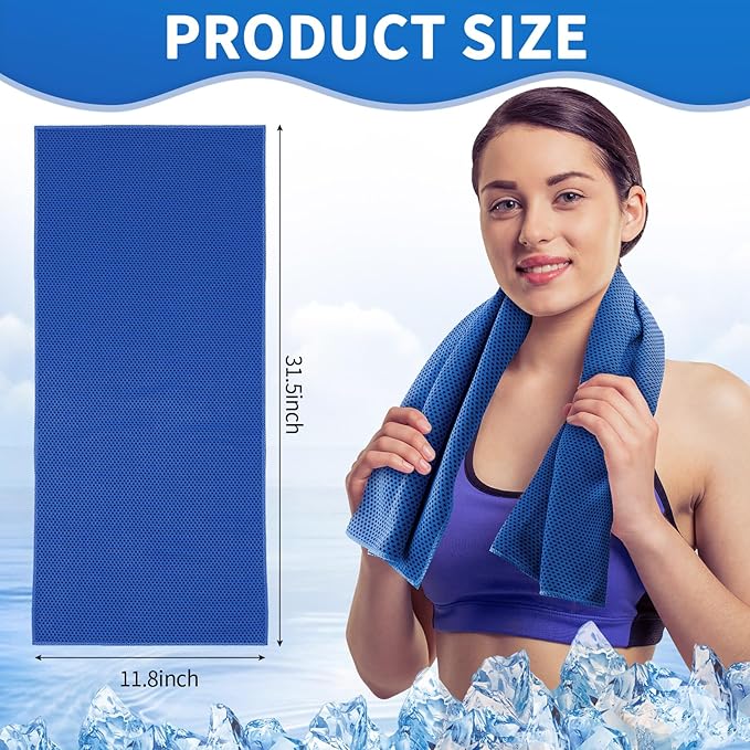 Honoson 10 Pcs Cooling Towel Bulk - Neck & Face Cool Chilly Towels Microfiber Breathable Sport Sweat Rag for Gym, Yoga, Travel, Camping, Running, Outdoor (Assorted Color)