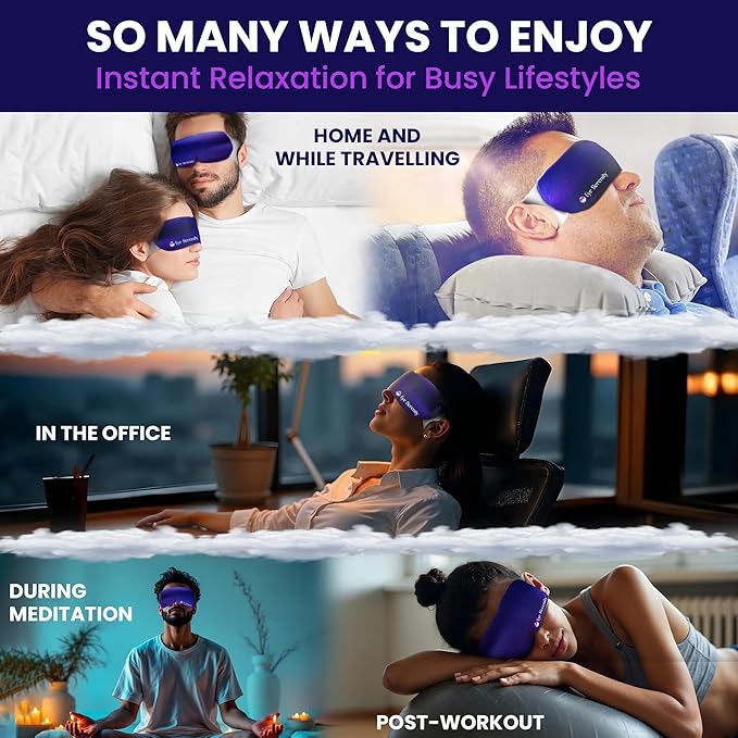 Lure Essentials Eye Serenity Steam Eye Mask, Heated Eye Mask, Self Heating Warm Compress for Dry Eyes, Fast Relief for Stye, Puffy Sensitive Eyes, Moist Heat, Gift for Women and Men - Unscented