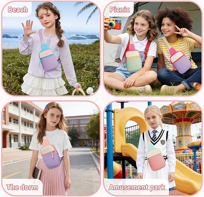 Birthday Gifts for 8 9 10 11 12 Year Old Teens Girls Kids, Fanny Pack Crossbody Bag Sling Belt Bags Purse, Dorm Travel Essentials for Girls Fashion, Preppy Tween Teen Girl Gift Trendy Stuff