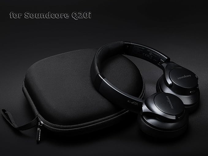 Ginsco Universal Headphone Case Compatible with JBL Tune 510BT 720BT, Sony WH-CH 720N/WH-CH520, with Sony/JBL/Soundcore Life Q20i Q30/BERIBES/TOZO/KVIDIO etc Wireless Headphones (Satin Black)