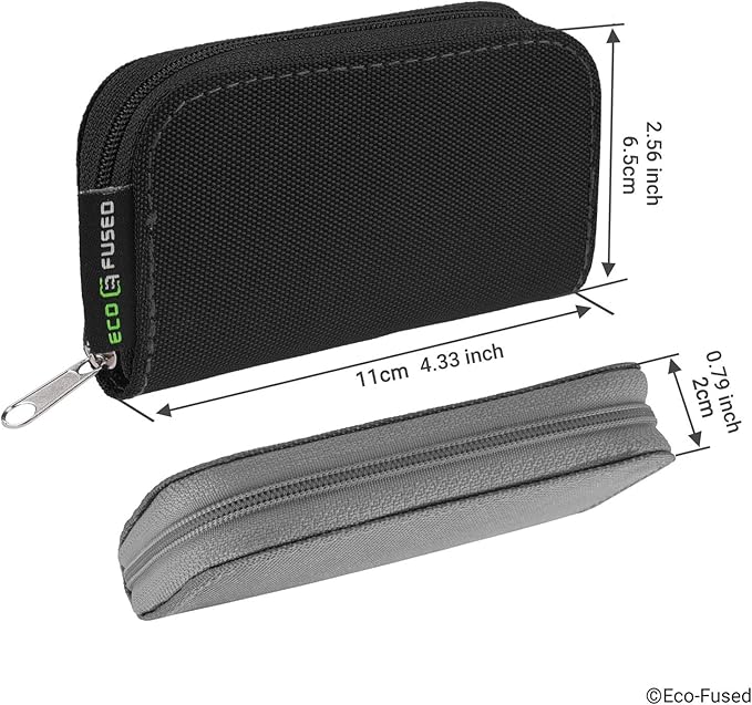 Eco-Fused Memory Card Case - Fits up to 22x SD, SDHC, Micro SD, Mini SD and 4X CF - Holder with 22 Slots (Black & Grey / 22 Slots - 2 Pack)
