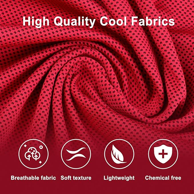 Pallesen Cooling Towel, Cooling Towels for Neck and Face, Cooling Towels for Hot Weather, Sports Cooling Towels, Cooling Towels for Yoga, Running & Gym, 5-Pack, 40" x 12", Random Color