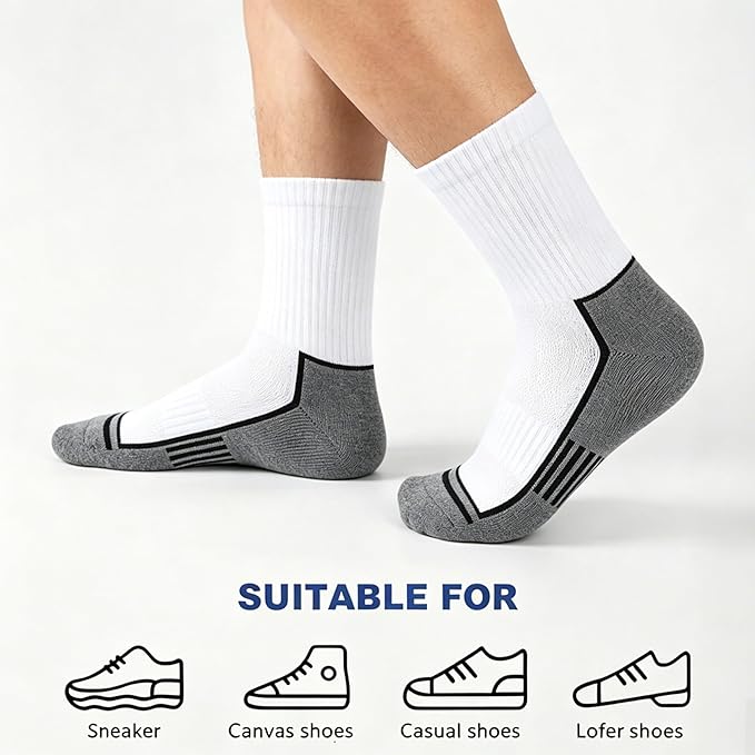 Urban Virgin Men Athletic Quarter Running Compression Socks Cotton Cushioned Athletic Ankle Moisture Wicking Socks Women