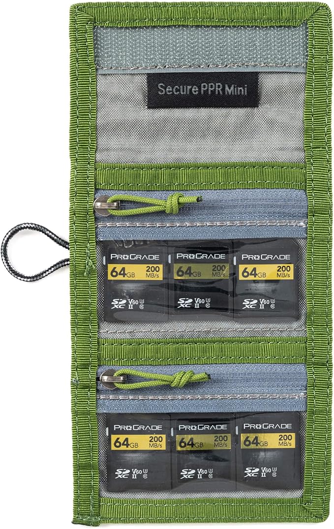 Think Tank Secure Pixel Pocket Rocket Mini Folding Wallet for 4 CFast or 4 CF Express Type B Memory Cards (Highland Green)