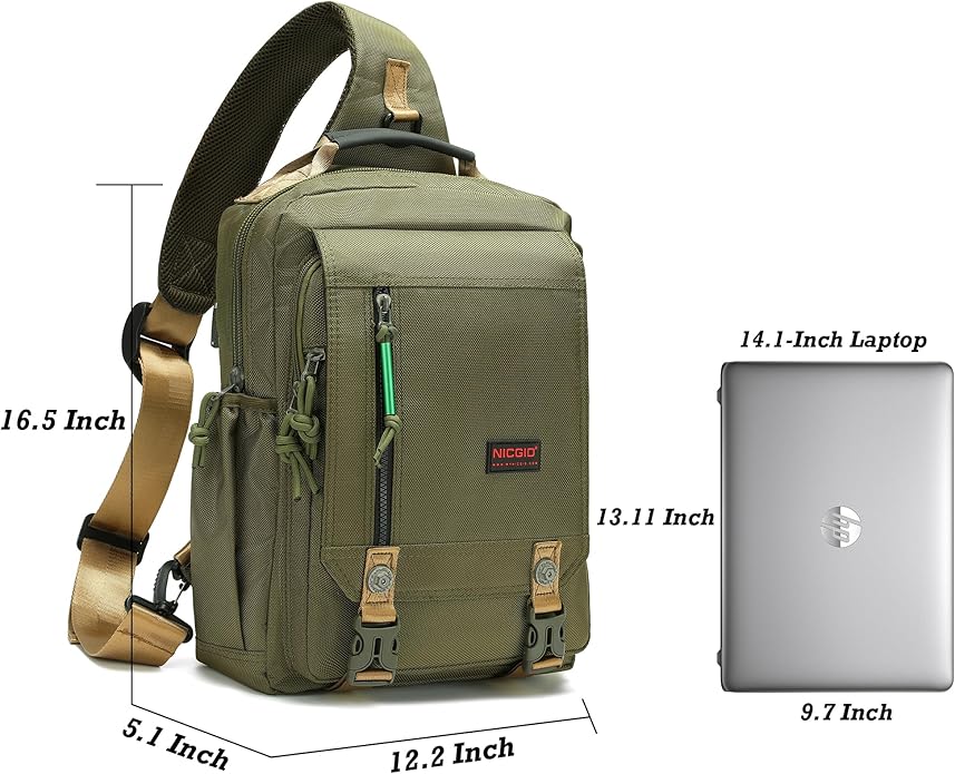 NICGID Sling Bags Chest Shoulder Backpacks, Laptop Backpack Crossbody Messenger Bag Travel Outdoor Men Women