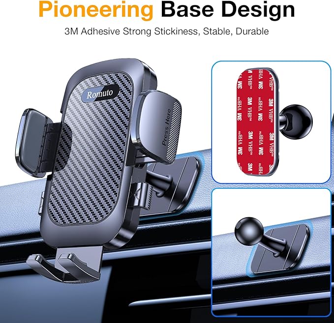 Phone Holders for Your Car Phone Holder Mount【Super Suction】Cell Phone Mount for Car Accessories for Women Men Windshield/Vent/Dash Truck Stand Mount for iPhone Samsung Automobile (Dark Black)