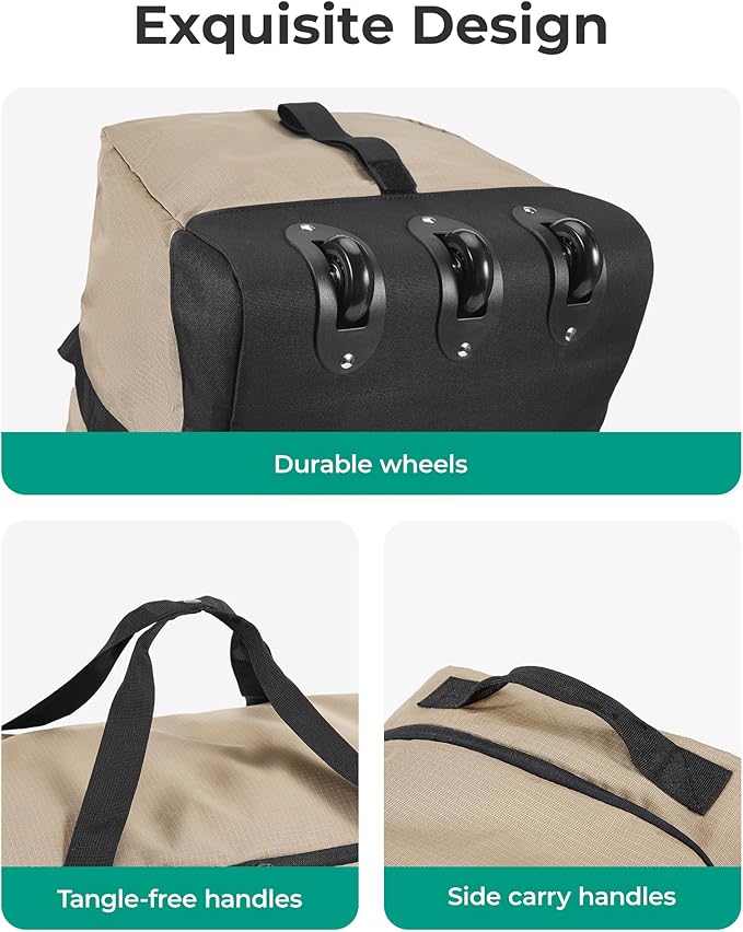 BAGSMART 83L Foldable Travel Bag, Large Duffle Bag for Travel, Weekender Duffel Luggage Bag for Sport College Camping, Water Resistant, Brown