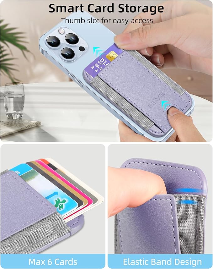HiWe for MagSafe Wallet: 7-Card Holder, RFID Blocking, Strong Magnet for iPhone 12-17 Series, Slim, 1 Slot