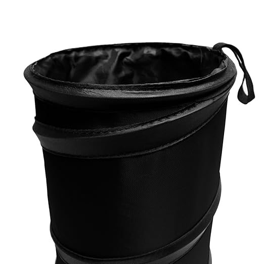 FH Group Automotive Waterproof Portable Collapsible Small Trash Can Garbage Container fits Most Cars,Polyethylene, SUVs, and Trucks Black