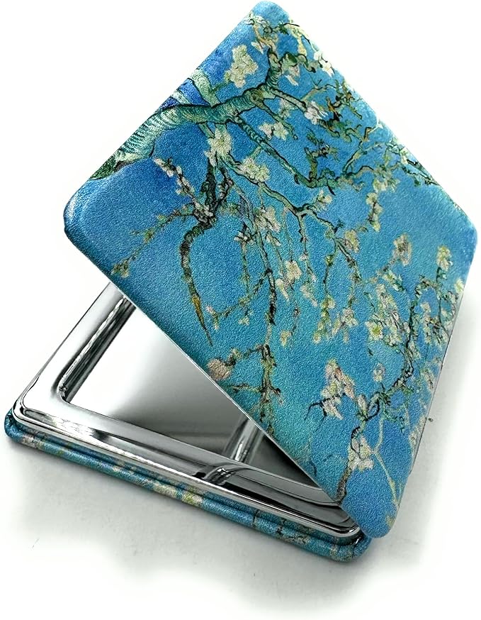 Compact Mirror Purse Mirror Small Makeup Mirror Travel Mirror Mini Pocket Mirror Lipstick Mirror Almond Blossom Van Gogh Art Artistic Gifts for Mum