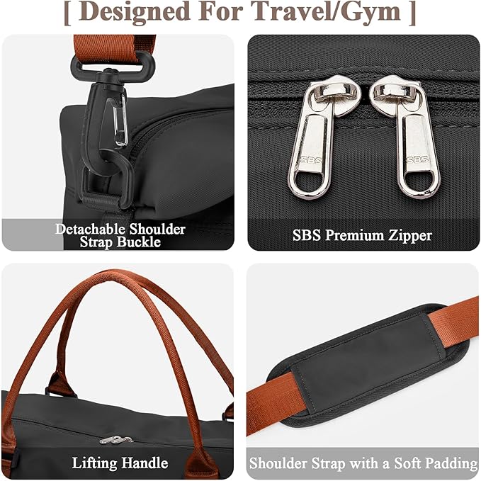 Travel Duffel Bag with Shoes Compartment, Overnight Weekender Bags for Women,Carry on Personal Item Bag，Extra Large