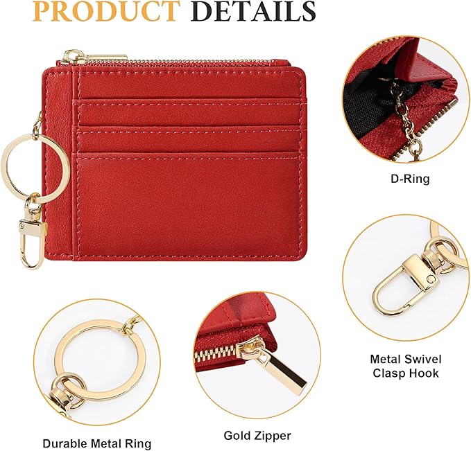 Sodsay Card Case Slim Front Pocket Wallet for Women Credit Card Holder with Keychain | Slim, Credit Card Holder, Front Pocket, with Keychain | Slim
