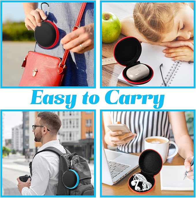 Abbylike 30 Pack Headphone Case Earphone Earbud Headset Carrying Case Holder Hard EVA Headset Travel Pouch Square Storage Bag Cell Phone Accessories Organizer with Hook for Memory Card Chip