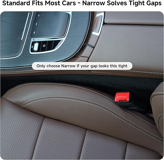Car Seat Gap Filler Set of 2, 3IN1 Seat Side Gap Filler Plug with Storage Slot & Hook Function, Soft Foam Universal Fit Car SUV Truck Fill Gap Between Seats Console Organizer（Standard Carbon Gray）
