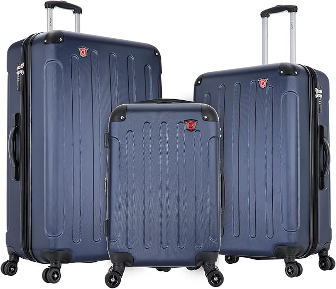 DUKAP INTELY Hardside Luggage Set with Spinner Wheel | Spacious Travel Suitcases with TSA Lock and Ergonomic GEL Handle | 3 Piece Set (20"/28"/32") | Blue