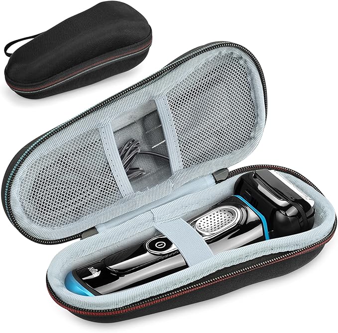 Braun Shaver Travel Case - Hard EVA Protective Holder for Series 3/5/6/7/8/9 Pro+ & All Models (Fits 3s, 5s, 7s, 8s, 9s)-Water-Resistant Men's Electric Razor Storage Pouch for Gym & Vacation