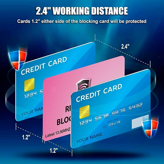 SaiTech IT 2 PK RFID Blocking Cards Protect Your Entire Wallet, Purse, and Cards from NFC Contactless Theft Wallet for Men & Women - Pink
